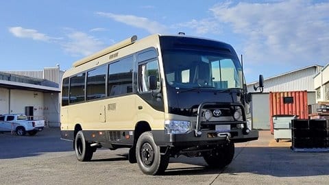 Peter Daniel Toyota Coaster Motorhome for new Bus 4x4 website