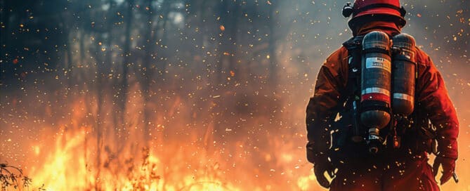 Emergency Services 16 Firefighter in protective gear | image for the Emergency Services Industries page.