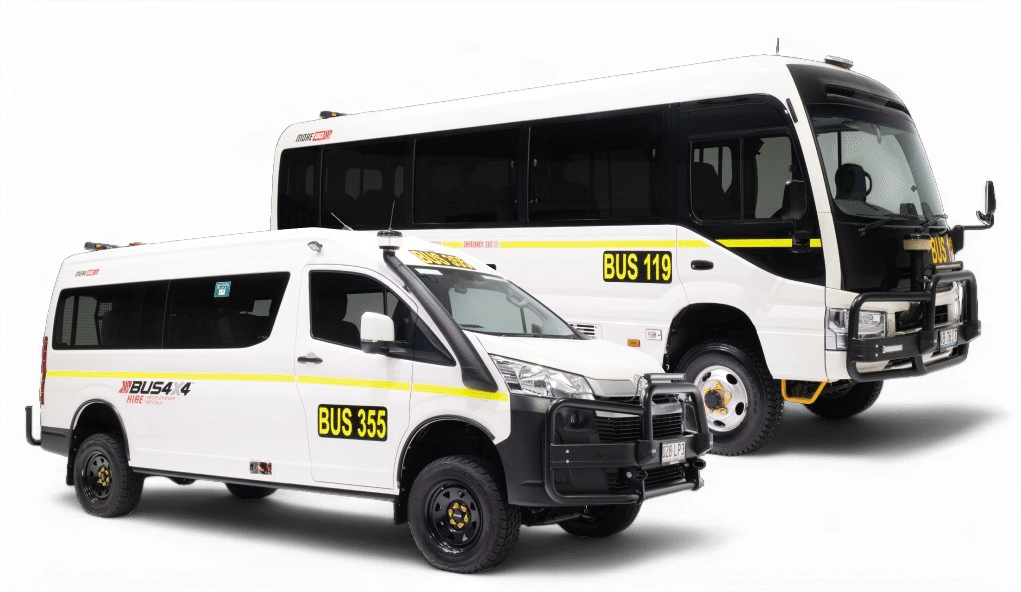 hiace-coaster-model-with-shadow Two modern vehicles updated with 4x4 conversions | Featured image for the Home page of Bus 4X4 Group.